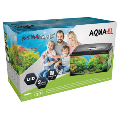 Аквариум AQUAEL  AQUA4 FAMILY 80 D&N фигурный 102 л, FAN 1, FIX 2 50 Вт, LT 14Вт Sunny D&N 2.0